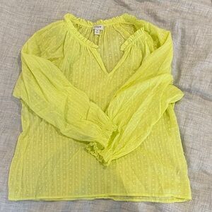 J. Crew Factory Bright Yellow Sheer Blouse